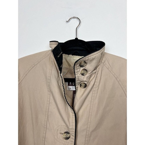 Ashton Cove Tan midi Trench jacket- Button front sz 8 fall jacket staple - Picture 9 of 11